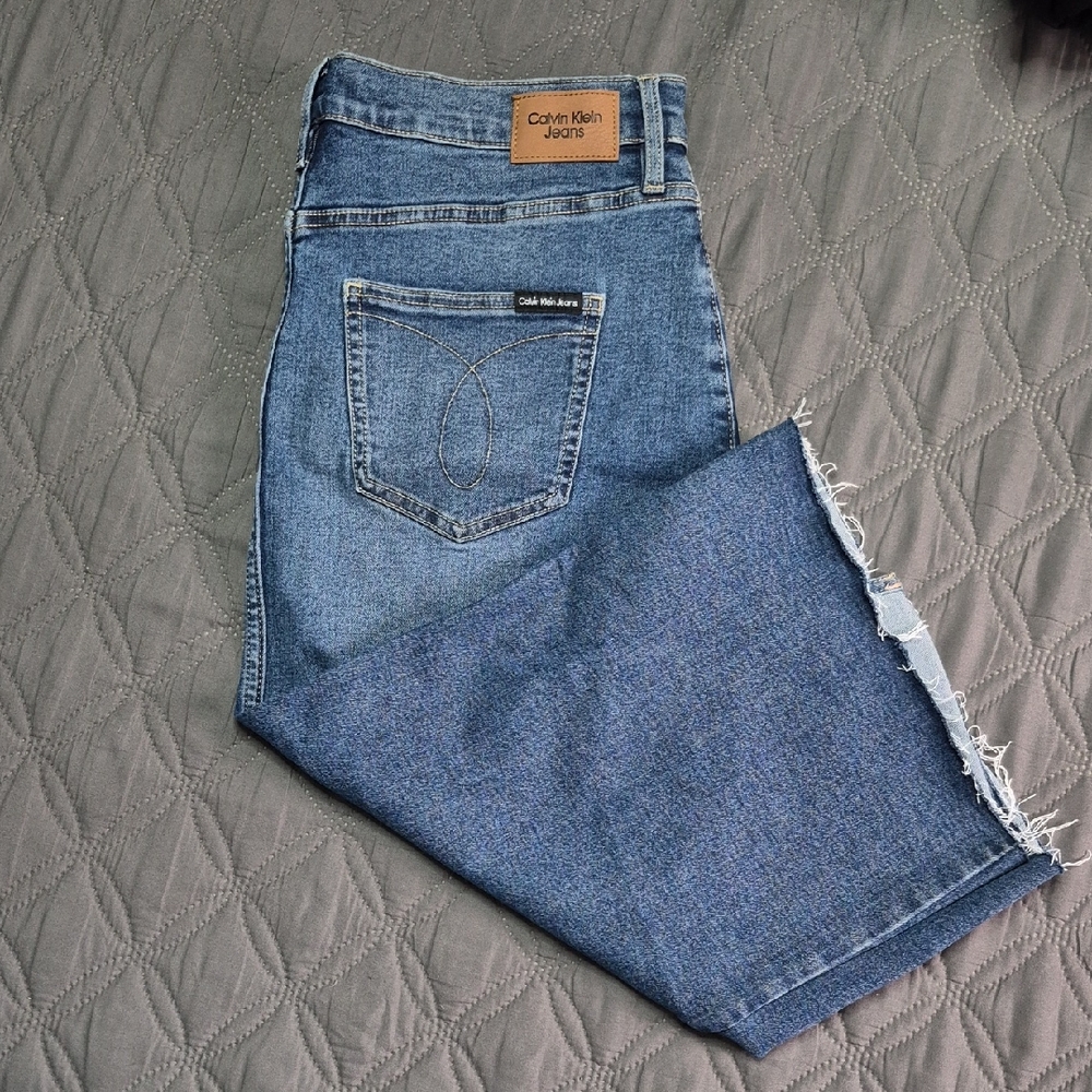 Calvin Klein Classic Blue Straight Jean Skirt